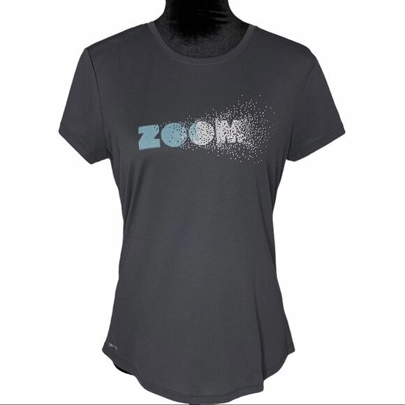 NIKE DRI-FIT Gray Short Sleeve Running Zoom Tee size Medium - Picture 2 of 11